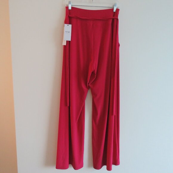 SYMPLI Wide Leg Trouser Pant in Magenta Stretch Pull On Travel - Size US 10 NWT - Picture 11 of 16